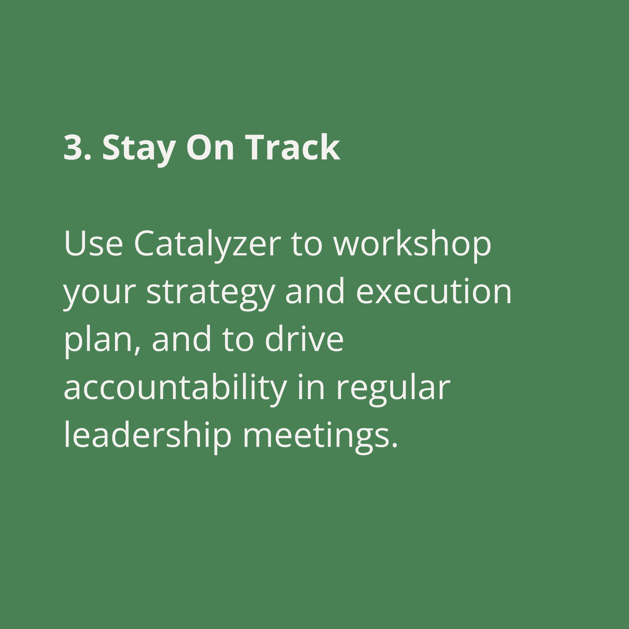 Catalyzer - 3. Stay On Track